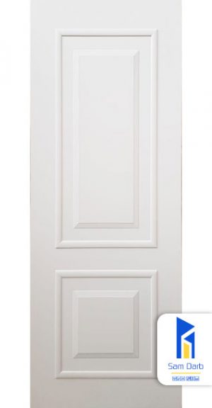 درب داخلی ساختمان سفید دو قاب ساده