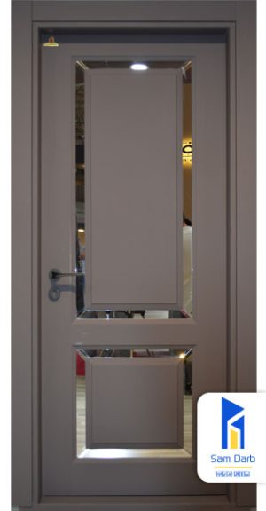 درب مینیمال اتاقی با حاشیه آیینه‌ای PVC-SR77