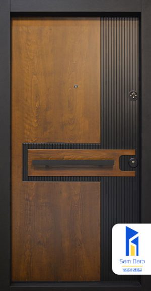 درب ضد سرقت جدید چوبی مشکی SD157