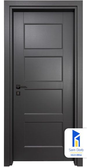 درب اتاق چهار قاب مشکی PVC-KT703